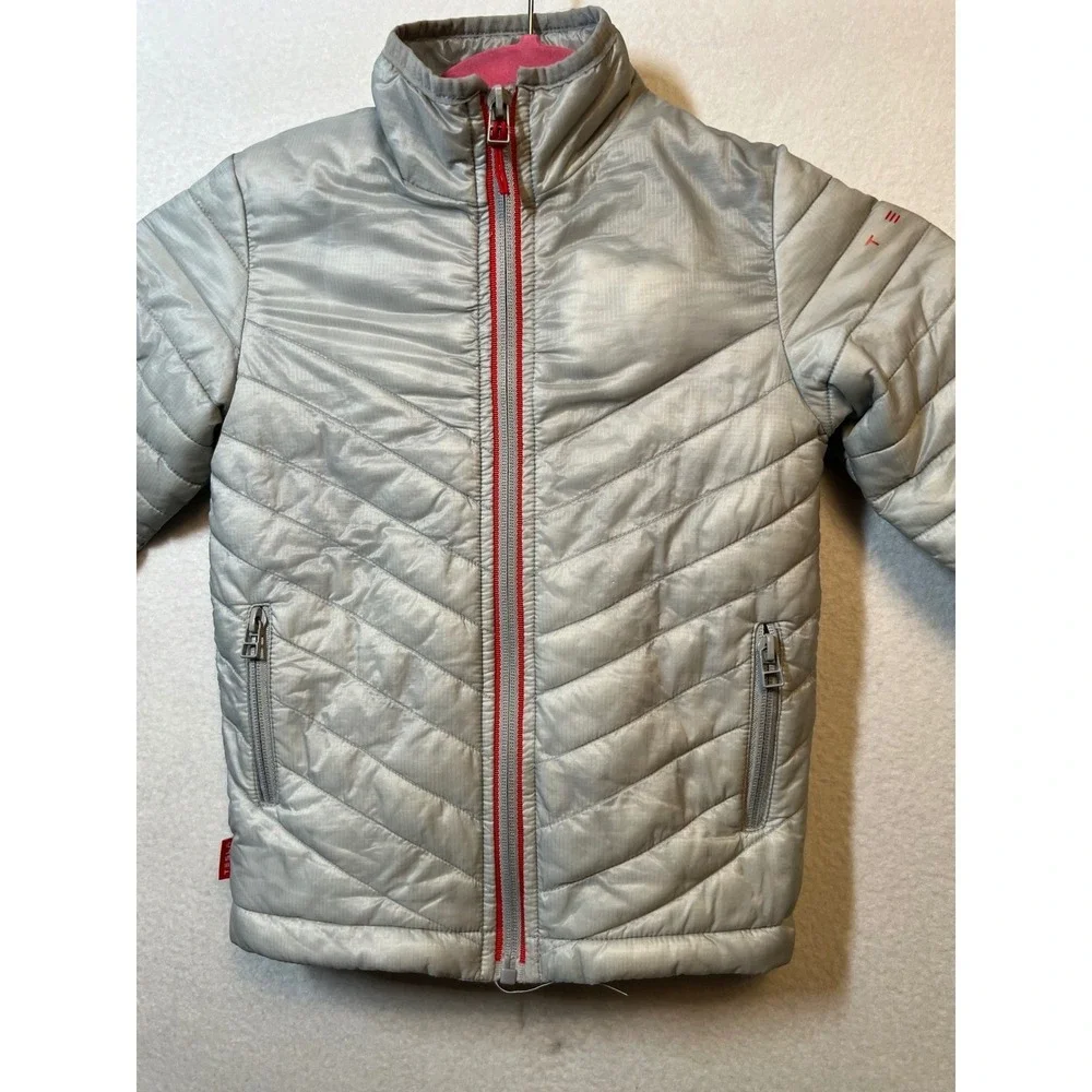 Tesla Kids Puffer Jacket Quilted 2T Silver Grey Full Zip Outerwear Gorpcore